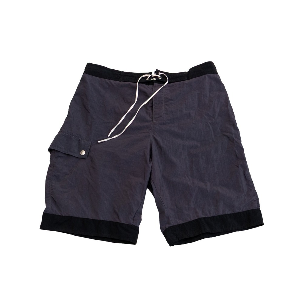 John Varvatos Men's Swim Shorts Grey Black Drawstring Made in Italy Size‎ M